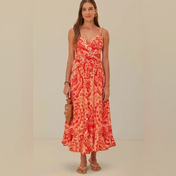 strapless open back dress Farm Rio
